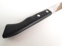 Load image into Gallery viewer, Vintage  Black Plastic Handle  Stainless Steel Kitchen Bread / Steak  Knife, Kitchenali 1990's,  Quality Steel, 32cm long
