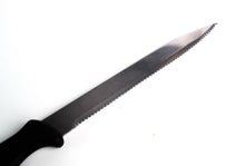 Load image into Gallery viewer, Vintage Stainless Steel Kitchen Knife with Black Hard Plastic Handle – 31cm Long, 19cm Blade