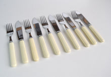 Load image into Gallery viewer, Vintage 5 Fish Knife and Fork Set, Stainless Chromium Plate