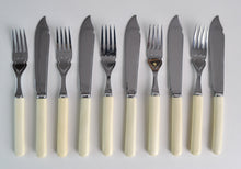 Load image into Gallery viewer, Vintage 5 Fish Knife and Fork Set, Stainless Chromium Plate