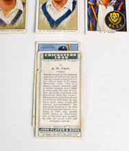 Load image into Gallery viewer, 10 Will's Player's Cigarette Cards - Cricketers, No duplicate cards, Sports Cricket Memorabilia
