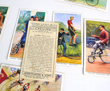 Load image into Gallery viewer, 7 Will's Player's Cigarette Cards - Cycling, some duplicate cards, Transport History Memorabilia