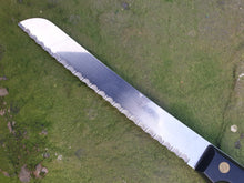 Load image into Gallery viewer, Richardson Sheffield Black Wooden Handle Bread / Steak Knife Vintage Kitchenalia