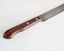 Load image into Gallery viewer, Vintage Kitchen King Wooden Handle Bread / Steak Knife, Retro Kitchenalia