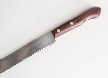 Load image into Gallery viewer, Vintage Kitchen King Wooden Handle Bread / Steak Knife, Retro Kitchenalia