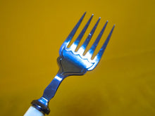 Load image into Gallery viewer, Antique / vintage Silver plated fish serving knife & fork, Cream Plastic Handle