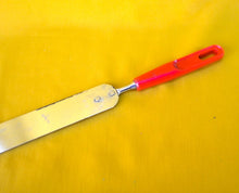 Load image into Gallery viewer, Vintage Retro Cake Icing Spreader Spatula Red Plastic Handle, Kitchen Utensil, Kitchenalia