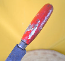 Load image into Gallery viewer, Vintage Red Wooden Handle Bread / Steak Knife, Retro Kitchen Knife, Kitchenalia