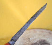 Load image into Gallery viewer, Vintage Red Wooden Handle Bread / Steak Knife, Retro Kitchen Knife, Kitchenalia