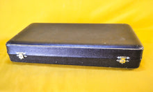 Load image into Gallery viewer, Set of 6 Steak knives and forks with antler handles, approx age from 1970's, gold plated, in box