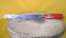 Load image into Gallery viewer, Vintage Red Wooden Handle Bread / Steak Knife, Retro Kitchen Knife, Kitchenalia