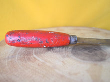 Load image into Gallery viewer, Vintage Red Wooden Handle Bread / Steak Knife, Retro Kitchen Knife, Kitchenalia