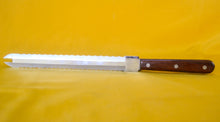 Load image into Gallery viewer, Vintage Kitchen Serrated Bread Knife Regent Japan Centurion Miracle Worker Stainless Wood Handle