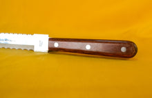 Load image into Gallery viewer, Vintage Kitchen Serrated Bread Knife Regent Japan Centurion Miracle Worker Stainless Wood Handle