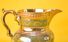 Load image into Gallery viewer, Vintage Copper, Green and Gold Colour Lustre Ware Milk Jug , Farmhouse Collectable