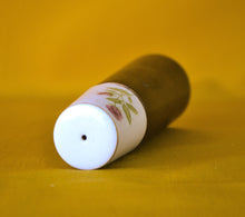 Load image into Gallery viewer, Vitage wood & ceramic salt shaker / Pot, Shabby Chic Pink Flower Floral , Old Tableware Kitchenalia