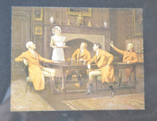 Load image into Gallery viewer, Vintage Men Sitting Around The Table Drinking Wine & Smoking Pipes Print Frame
