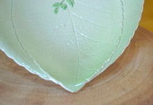 Load image into Gallery viewer, Vintage Carlton Ware Apple Blossom pale green leaf shaped bowl dish 24 cm