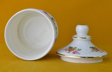 Load image into Gallery viewer, Vintage Sally Ann Bone China Jar With Lid Floral Design, Shabby Chic, Country Kitchen Kitchenalia