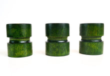 Load image into Gallery viewer, 3 x Vintage Painted Green Wooden Egg Cup, Old Kitchenalia