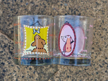 Load image into Gallery viewer, 2 x Vintage dog theme print, scruffy posh whisky drink glasses, thumbler