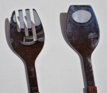 Load image into Gallery viewer, Vintage 1970s Salad Grabber Server Spoon & Fork - Rosewood/ Stainless, Hig Quality Steel and wood Kitchenalia from the 70s