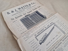 Load image into Gallery viewer, Vintage Advert Page for S & J Watts and Co Manchester Haberdashery Deparment, The Automatic Reel Repeater Counter Case