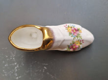 Load image into Gallery viewer, Vintage Bone China Shoe, Flowers and Gold Trimming, English Fine Bone China, Lady Eleanor