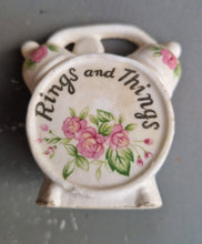 Load image into Gallery viewer, Vtg Rings and Things Made in Taiwan Knick knack Trinket Dish 2.5" Pink Floral Decor - Miniature Collectible Ring Dish Trinket dish container