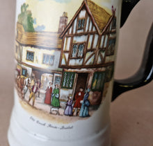Load image into Gallery viewer, Vintage Masonic Tankard Old Coach House, Bristol , Sail Ship , Royal Falcon Ironstone Weatherby Hanley England
