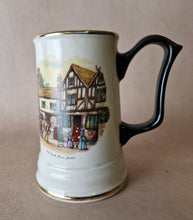 Load image into Gallery viewer, Vintage Masonic Tankard Old Coach House, Bristol , Sail Ship , Royal Falcon Ironstone Weatherby Hanley England