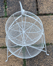 Load image into Gallery viewer, Vintage French style metal wire work fruits and vegetable basket 2 tier 49cm High Painted Cream