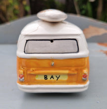 Load image into Gallery viewer, Ceramic Camper Van with Surfboard Figure Yellow 8 Ball Salt / Pepper Shaker Spice Pot