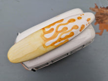 Load image into Gallery viewer, Ceramic Camper Van with Surfboard Figure Yellow 8 Ball Salt / Pepper Shaker Spice Pot