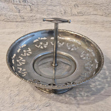 Load image into Gallery viewer, Vintage Silver Metal Fruit & Cupcake Stand Basket Elegant Leaf Pattern