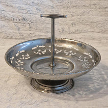 Load image into Gallery viewer, Vintage Silver Metal Fruit & Cupcake Stand Basket Elegant Leaf Pattern