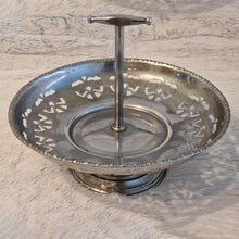 Load image into Gallery viewer, Vintage Silver Metal Fruit & Cupcake Stand Basket Elegant Leaf Pattern