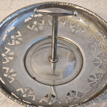 Load image into Gallery viewer, Vintage Silver Metal Fruit & Cupcake Stand Basket Elegant Leaf Pattern