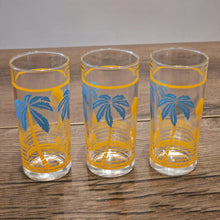 Load image into Gallery viewer, Vintage Mid-Century Palm Tree and Sailboat Glasses Set of 3 1950s