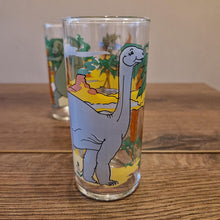 Load image into Gallery viewer, 3 Rotterdam Dinosaur glass tumblers Made in France by Luminarc 13.5 cm in height