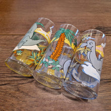 Load image into Gallery viewer, 3 Rotterdam Dinosaur glass tumblers Made in France by Luminarc 13.5 cm in height