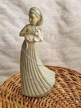 Load image into Gallery viewer, Vintage Ivory Princess Enesco Parastone Lady Holding Abyssinian Cat Figurine