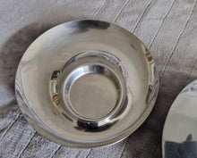Load image into Gallery viewer, Rare Vintage Chrome Table Centre Piece Deco : 1 Oval Dish and 2 Round Tealight Candle Holders