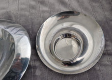 Load image into Gallery viewer, Rare Vintage Chrome Table Centre Piece Deco : 1 Oval Dish and 2 Round Tealight Candle Holders
