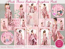 Load image into Gallery viewer, Pink Theme Fashion Graphics Bundle for Instagram - Instagram Story and Post Graphics - Instant Digital Download