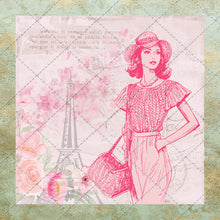Load image into Gallery viewer, Vintage Retro Fashion Printable Pink Theme Fashion Junk Journal Pages Digital Papers 70s Fashion Scrapbook Supplies Fashion Show Ephemera