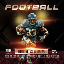Load image into Gallery viewer, American Football Theme Sports Templates and Graphics Pack , Editable PSD Photoshop Template , png Graphics Images, Jpeg Wallpaper Image