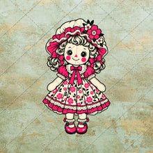 Load image into Gallery viewer, Vintage Rag Doll Clipart Bundle 20 PNG Retro Dolls Digital Craft Download
