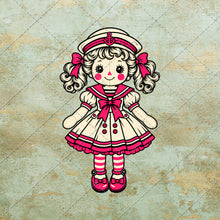 Load image into Gallery viewer, Vintage Rag Doll Clipart Bundle 20 PNG Retro Dolls Digital Craft Download