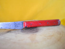 Load image into Gallery viewer, Vintage Petty's Celebrated Hand Forged Kitchen Knife, Steel, Red Wooden Handle, Made In England, Kitchenalia